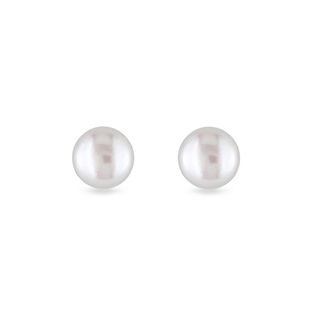 PEARL STUD EARRINGS IN ROSE GOLD - PEARL EARRINGS - PEARL JEWELRY