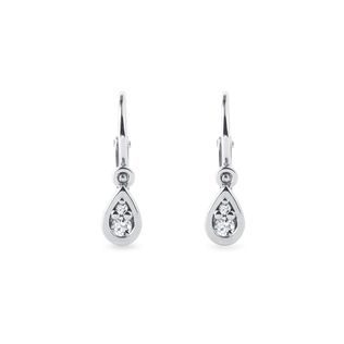 CHILDREN’S DROP EARRINGS WITH DIAMONDS IN WHITE GOLD - CHILDREN'S EARRINGS - EARRINGS