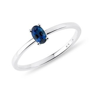 MINIMALIST SAPPHIRE RING IN WHITE GOLD - SAPPHIRE ENGAGEMENT RINGS - ENGAGEMENT RINGS