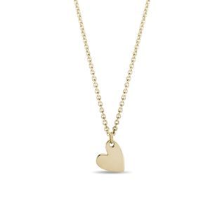 MINIMALIST HEART PENDANT IN YELLOW GOLD - YELLOW GOLD NECKLACES - NECKLACES