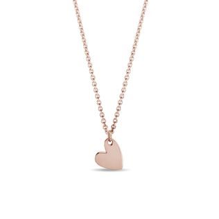 MINIMALIST HEART PENDANT IN ROSE GOLD - ROSE GOLD NECKLACES - NECKLACES