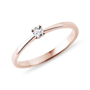 DELICATE RING MADE IN ROSE GOLD WITH DIAMOND - BRILLIANT CUT DIAMOND ENGAGEMENT RINGS - ENGAGEMENT RINGS
