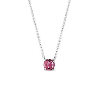 PENDANT WITH PINK TOURMALINE IN WHITE GOLD - TOURMALINE NECKLACES - NECKLACES