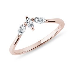 MARQUISE CUT DIAMOND RING IN ROSE GOLD - DIAMOND ENGAGEMENT RINGS - ENGAGEMENT RINGS