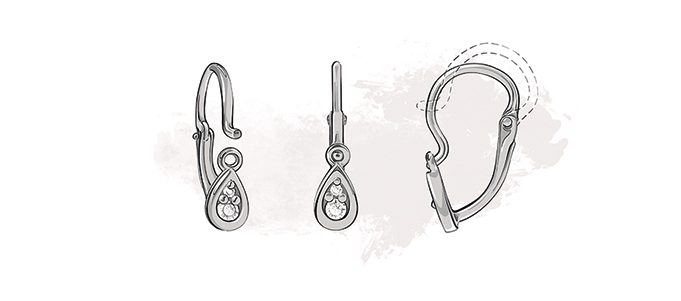 type of earring closures - front closure