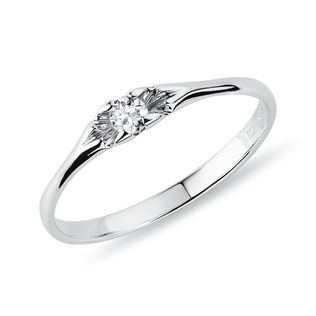 DIAMOND RING IN 14K WHITE GOLD - BRILLIANT CUT DIAMOND ENGAGEMENT RINGS - ENGAGEMENT RINGS