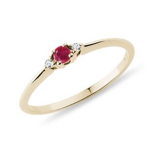 DELICATE RUBY ​​AND DIAMOND RING IN GOLD - RUBY ENGAGEMENT RINGS - ENGAGEMENT RINGS