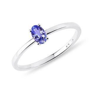 MINIMALIST TANZANITE RING IN WHITE GOLD - TANZANITE RINGS - RINGS