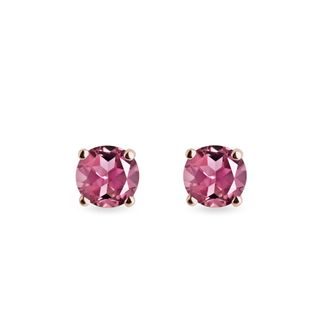 TOURMALINE STUD EARRINGS IN ROSE GOLD - TOURMALINE EARRINGS - EARRINGS