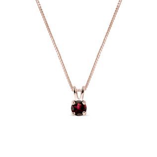 RED GARNET NECKLACE IN ROSE GOLD - GARNET NECKLACES - NECKLACES