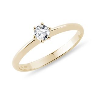 THIN BAND GOLD DIAMOND ENGAGEMENT RING - BRILLIANT CUT DIAMOND ENGAGEMENT RINGS - ENGAGEMENT RINGS