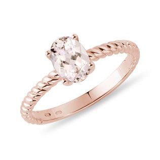 OVAL MORGANITE ROSE GOLD RING - MORGANITE RINGS - RINGS
