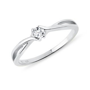 WHITE GOLD RING WITH BRILLIANT CUT DIAMOND - BRILLIANT CUT DIAMOND ENGAGEMENT RINGS - ENGAGEMENT RINGS