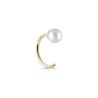 GOLD PEARL SINGLE EARRING - PEARL EARRINGS - PEARL JEWELRY