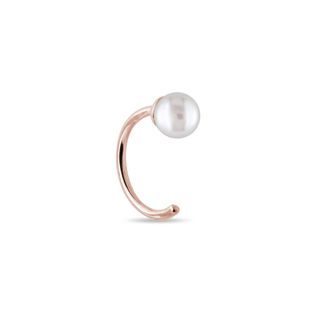 ROSE GOLD PEARL SINGLE EARRING - PEARL EARRINGS - PEARL JEWELRY