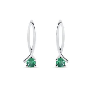 EMERALD RIBBON EARRINGS IN WHITE GOLD - EMERALD EARRINGS - EARRINGS