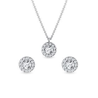 DIAMOND JEWELRY SET IN 14K WHITE GOLD - DIAMOND SETS - FINE JEWELRY