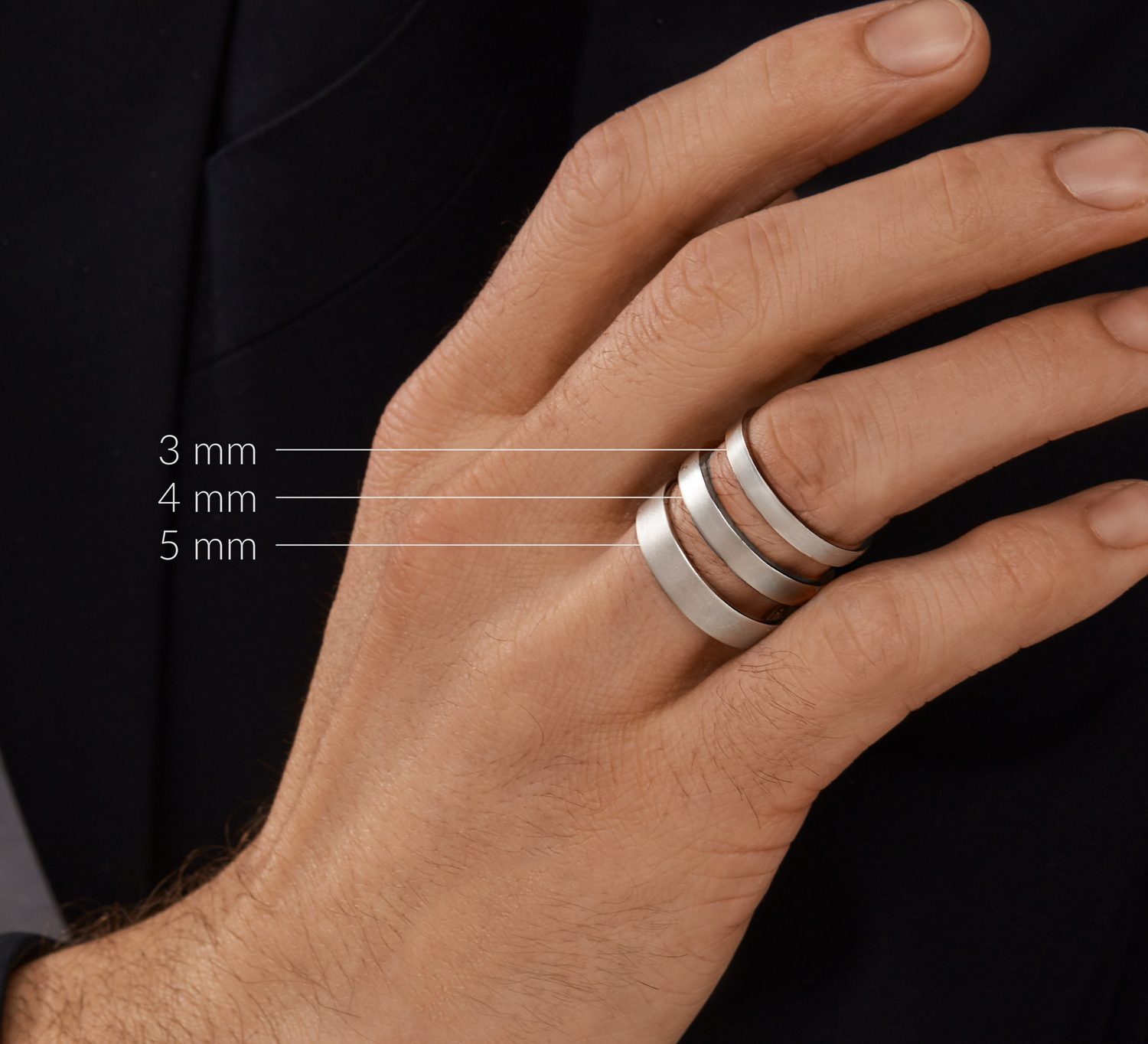klenota men's wedding rings width comparison