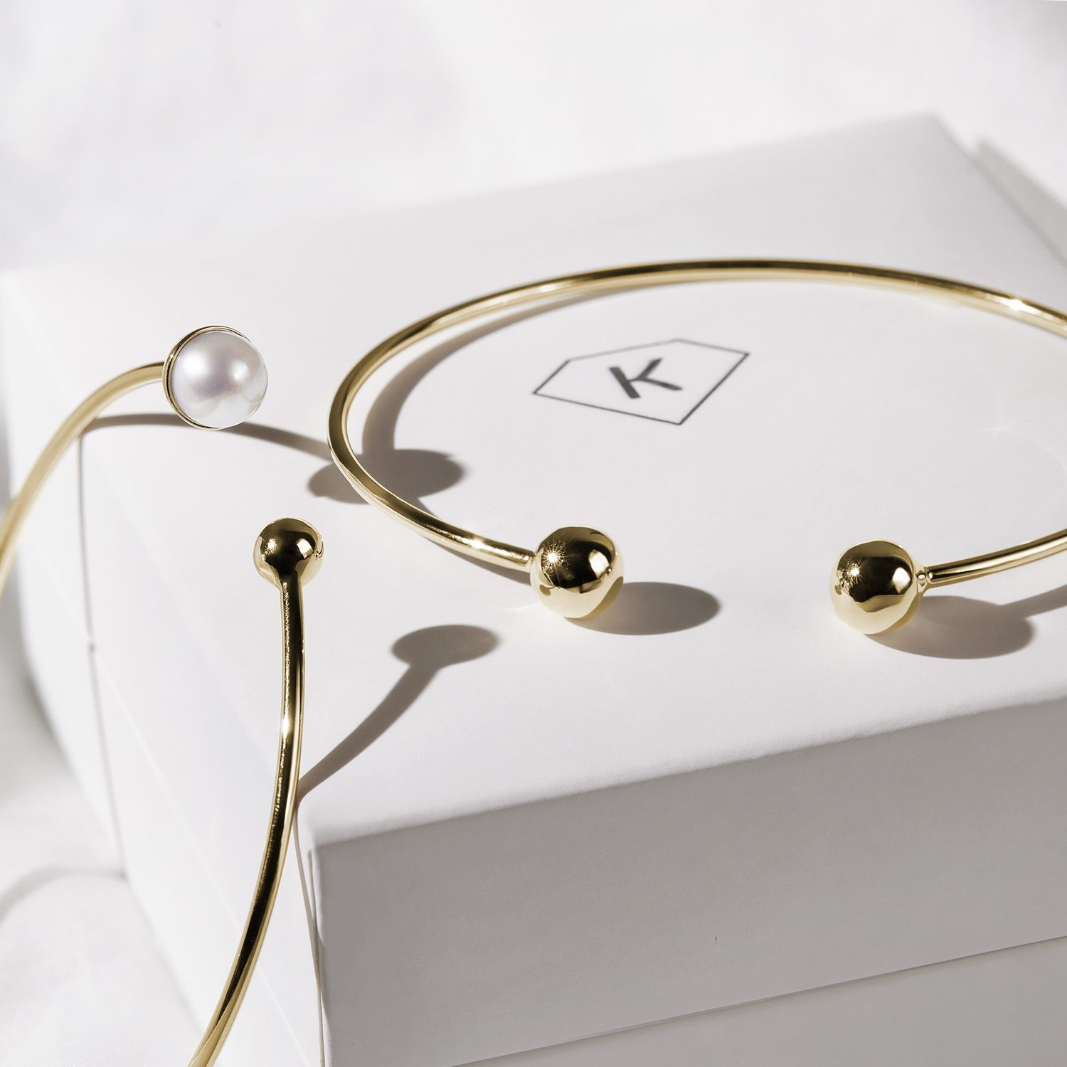 klenota solid gold cuff bracelets