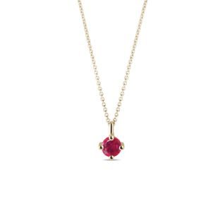 FINE ROUND RUBY NECKLACE IN GOLD - RUBY NECKLACES - NECKLACES