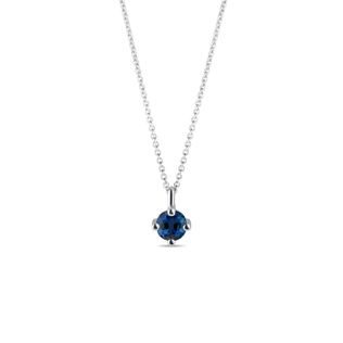 DELICATE SAPPHIRE PENDANT IN WHITE GOLD - SAPPHIRE NECKLACES - NECKLACES