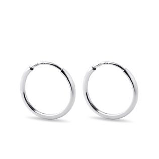 WHITE GOLD HOOP EARRINGS 16 MM - WHITE GOLD EARRINGS - EARRINGS