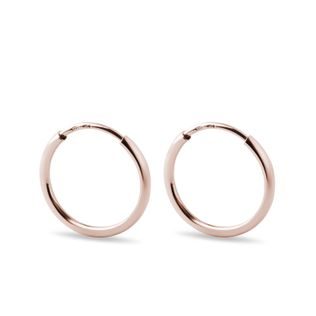 16MM HOOP EARRINGS IN ROSE GOLD - ROSE GOLD EARRINGS - EARRINGS