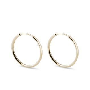 GOLD HOOP EARRINGS 2 CM - YELLOW GOLD EARRINGS - EARRINGS