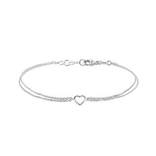 HEART BRACELET IN 14K WHITE GOLD - DIAMOND BRACELETS - BRACELETS