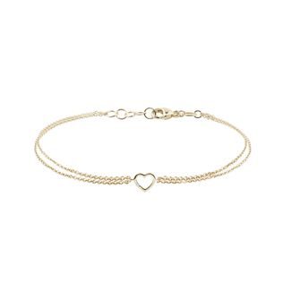 GOLDEN BRACELET WITH HEART - DIAMOND BRACELETS - BRACELETS