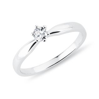 WHITE GOLD ENGAGEMENT RING WITH DIAMOND - BRILLIANT CUT DIAMOND ENGAGEMENT RINGS - ENGAGEMENT RINGS