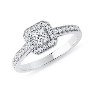 DIAMOND ENGAGEMENT RING IN WHITE GOLD - DIAMOND ENGAGEMENT RINGS - ENGAGEMENT RINGS