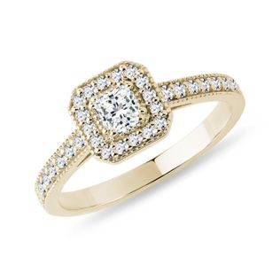DIAMOND ENGAGEMENT RING IN YELLOW GOLD - DIAMOND ENGAGEMENT RINGS - ENGAGEMENT RINGS