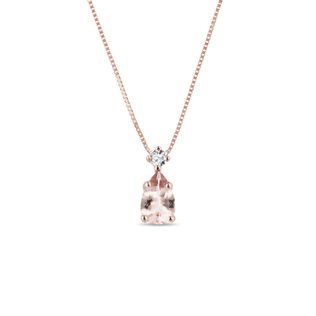 PENDANT IN ROSE GOLD WITH MORGANITE - MORGANITE NECKLACES - NECKLACES
