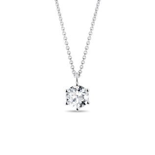 PENDANT WITH A BRILLIANT IN WHITE GOLD - DIAMOND NECKLACES - NECKLACES