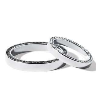 STYLISH DIAMOND WEDDING RING SET IN WHITE GOLD - WHITE GOLD WEDDING SETS - WEDDING RINGS
