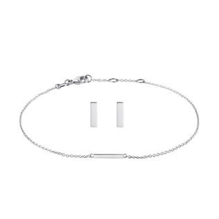 14K WHITE GOLD BRACELET AND EARRING SET - JEWELRY SETS - FINE JEWELRY