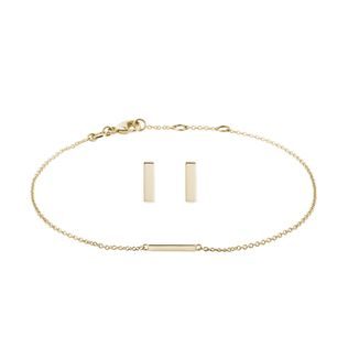 14K GOLD BRACELET AND EARRING SET - JEWELRY SETS - FINE JEWELRY