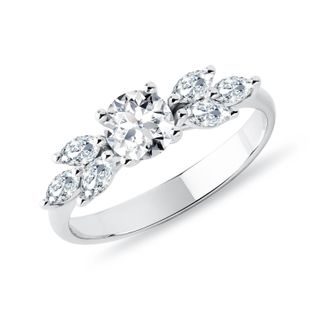 MARQUISE DIAMOND ENGAGEMENT RING IN WHITE GOLD - DIAMOND ENGAGEMENT RINGS - ENGAGEMENT RINGS