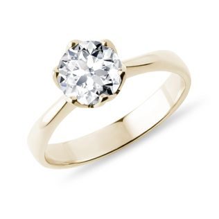 1CT FLOWER DIAMOND GOLD ENGAGEMENT RING - BRILLIANT CUT DIAMOND ENGAGEMENT RINGS - ENGAGEMENT RINGS