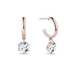 ROSE GOLD HOOPS WITH LAB GROWN DIAMONDS - DIAMOND EARRINGS - EARRINGS