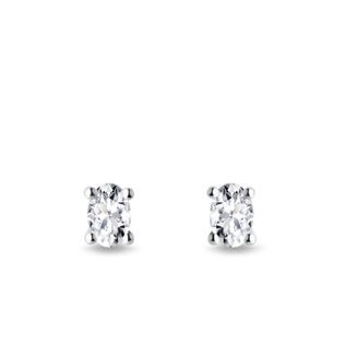OVAL DIAMOND WHITE GOLD EARRINGS - DIAMOND STUD EARRINGS - EARRINGS