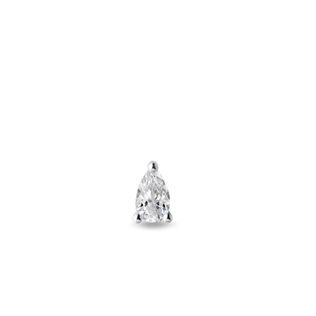 PEAR DIAMOND SINGLE EARRING IN 14K WHITE GOLD - SINGLE EARRINGS - EARRINGS