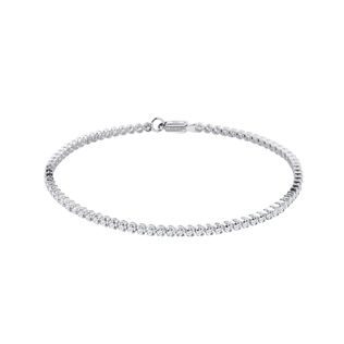 WHITE GOLD TENNIS BRACELET WITH NATURAL DIAMONDS - TENNIS BRACELETS - BRACELETS