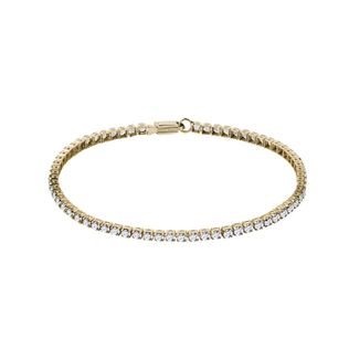 GOLD TENNIS BRACELET WITH NATURAL DIAMONDS - TENNIS BRACELETS - BRACELETS