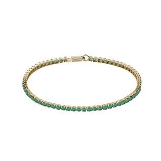 EMERALD TENNIS BRACELET IN YELLOW GOLD - TENNIS BRACELETS - BRACELETS