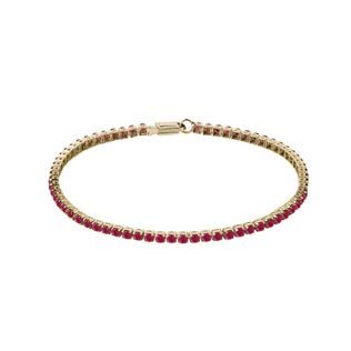 RUBY TENNIS BRACELET IN 14K YELLOW GOLD - TENNIS BRACELETS - BRACELETS