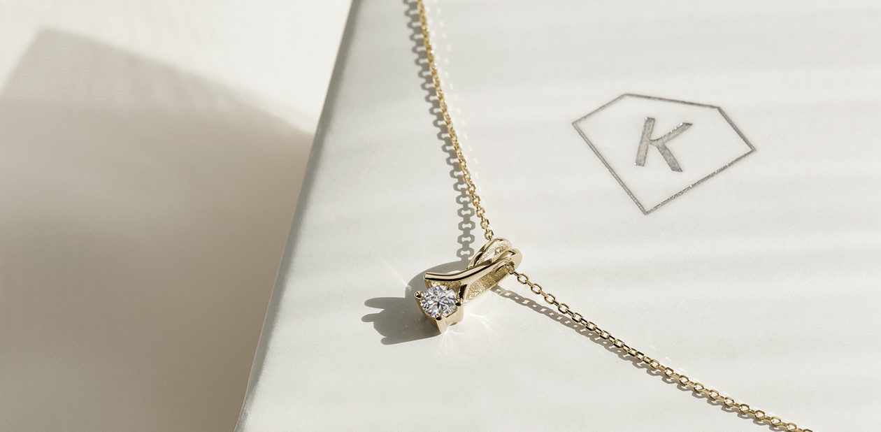 KLENOTA gold diamond necklace