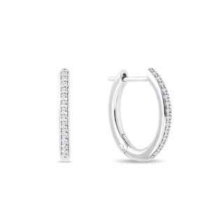 DIAMOND HOOP EARRINGS IN WHITE GOLD - DIAMOND EARRINGS - EARRINGS