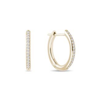 DIAMOND HOOP EARRINGS IN YELLOW GOLD - DIAMOND EARRINGS - EARRINGS